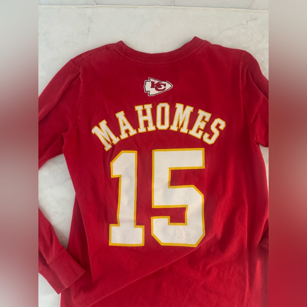 Kansas City Chiefs - Kids Long Sleeve Shirt #15 Patrick Mahomes - Picture 7 of 7